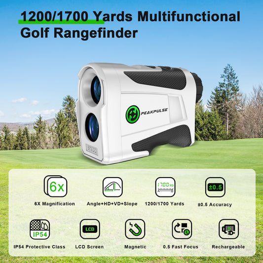 1200/1700 Yards Golf Rangefinder Slope Magnetic Rechargeable 6X Magnification Laser Distance Range Finders Flag Pole Locked Vibration Golfer Accessories